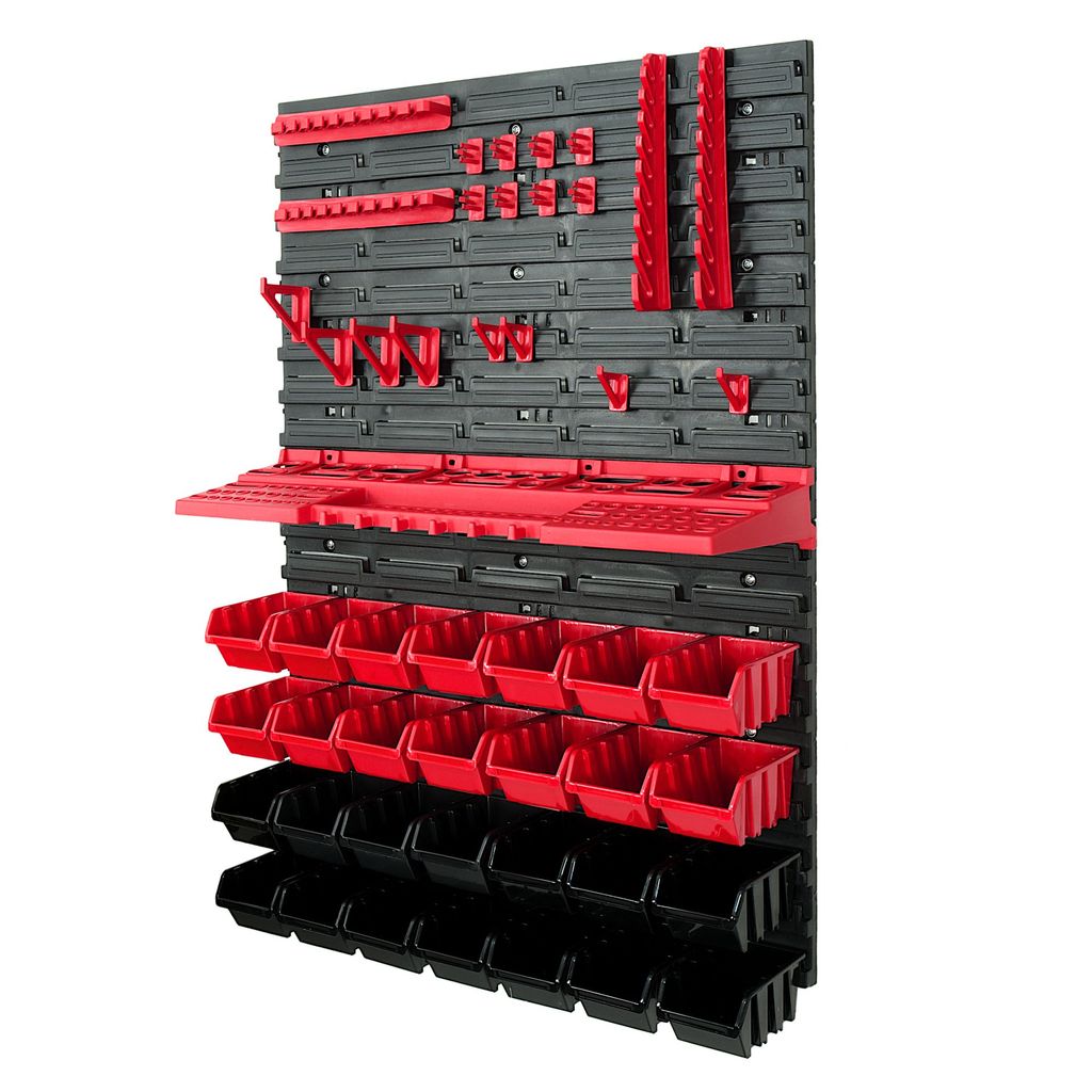 Zanvic Werkzeugwand 80x8 Cm - Plastik Mit 19 Haken & 2 Modulen