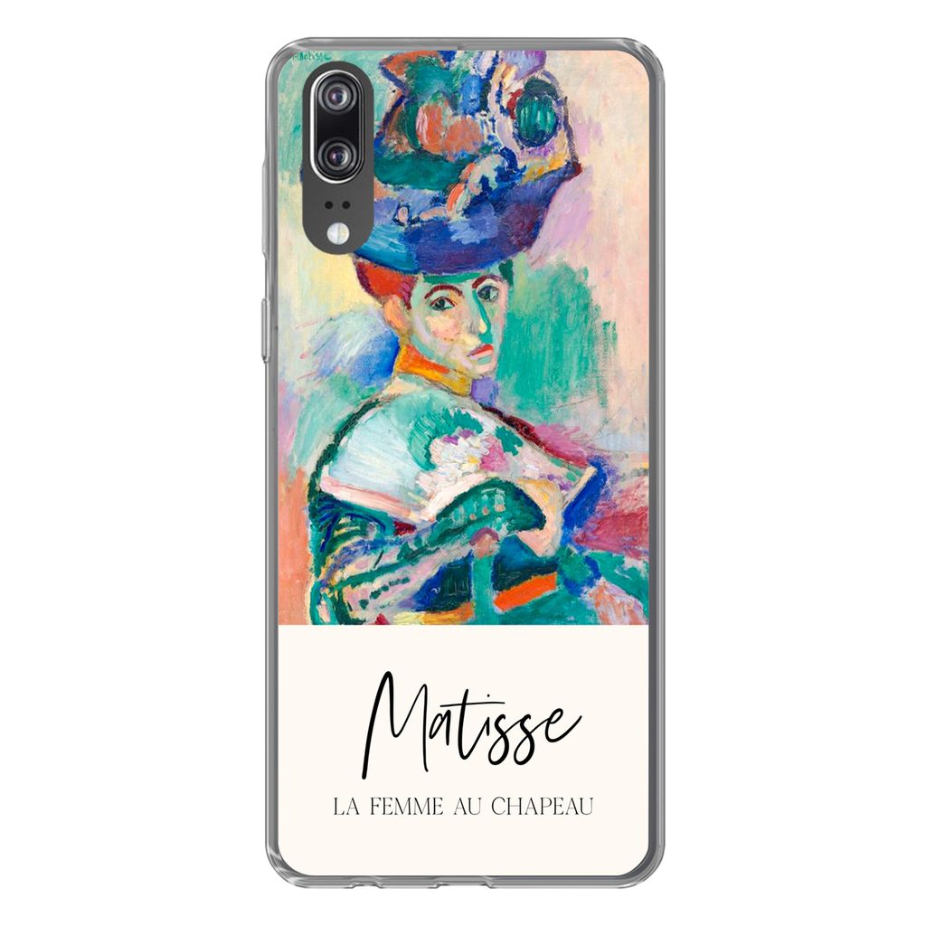 MuchoWow Handyhülle Schutzhülle Hülle für Huawei P20 Die Frau mit dem Hut - Matisse - Kunst Silikon Softcase Handy Hülle - Hardcover
