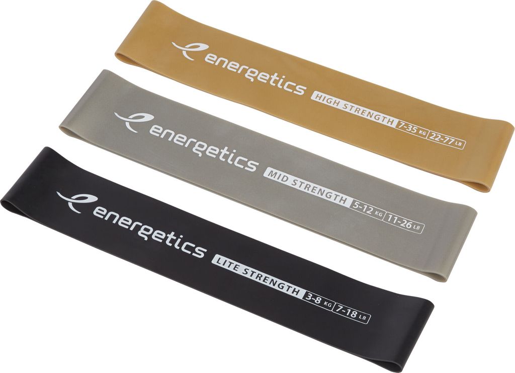 ENERGETICS Gymnastik-Band Mini Bands Set Pro 1 BLACK/SILVER/GOLD -