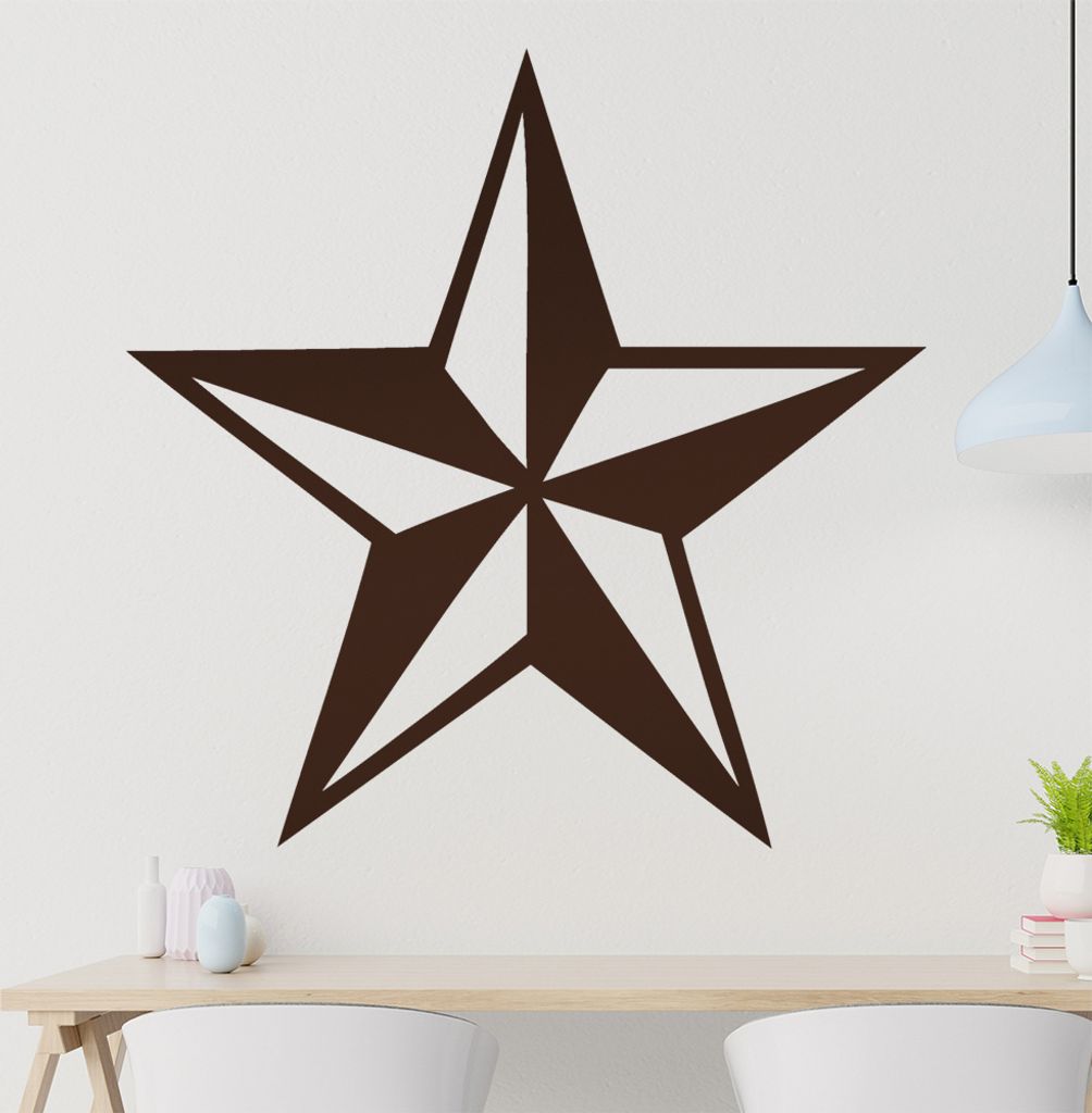 nautischer Stern Wandtattoo in 6 Größen - Wandaufkleber Wall Sticker - Dekoration, Küche, Wohnzimmer, Schlafzimmer, Badezimmer