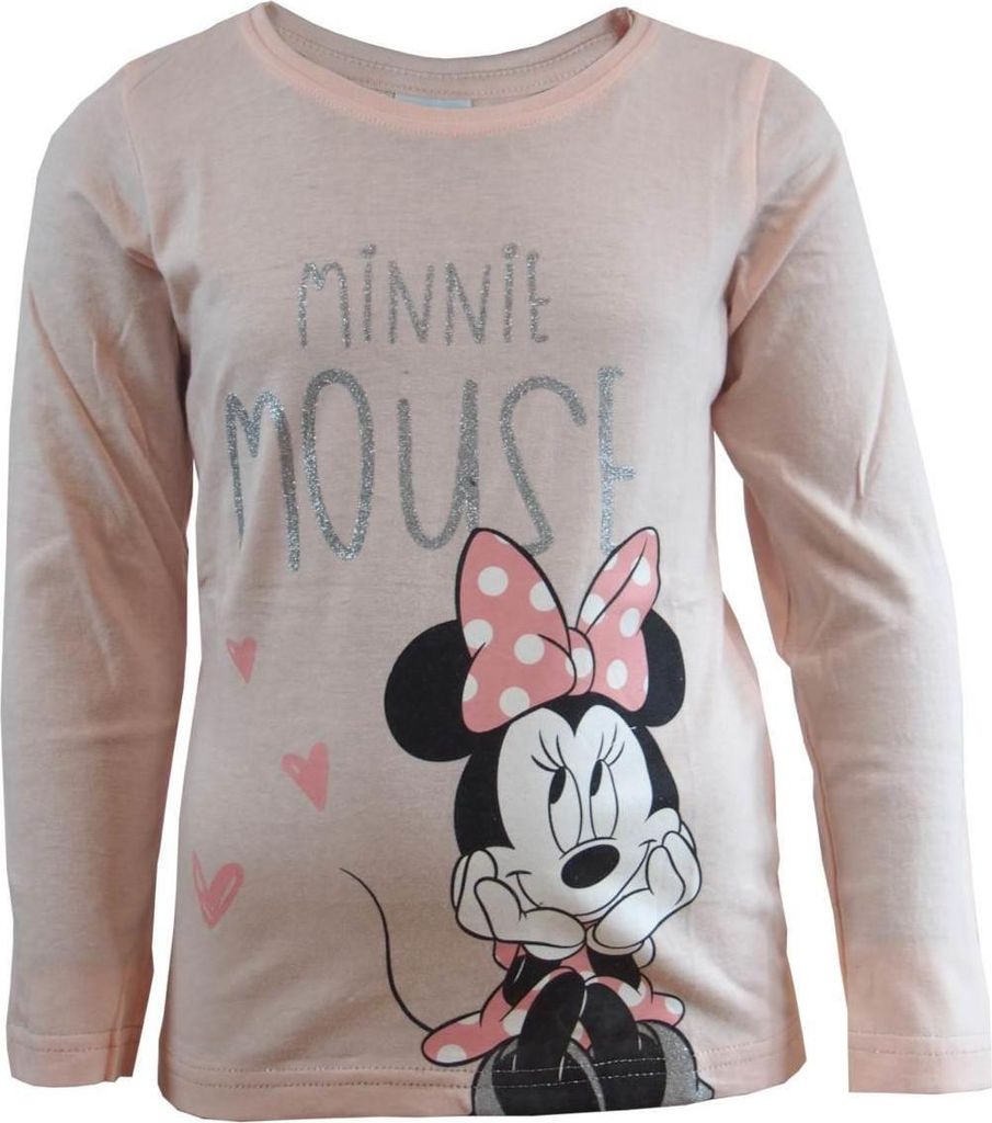 Disney Minnie Mouse Mädchen Langarmshirt rosa oder grau Gr. 104 - 134 122