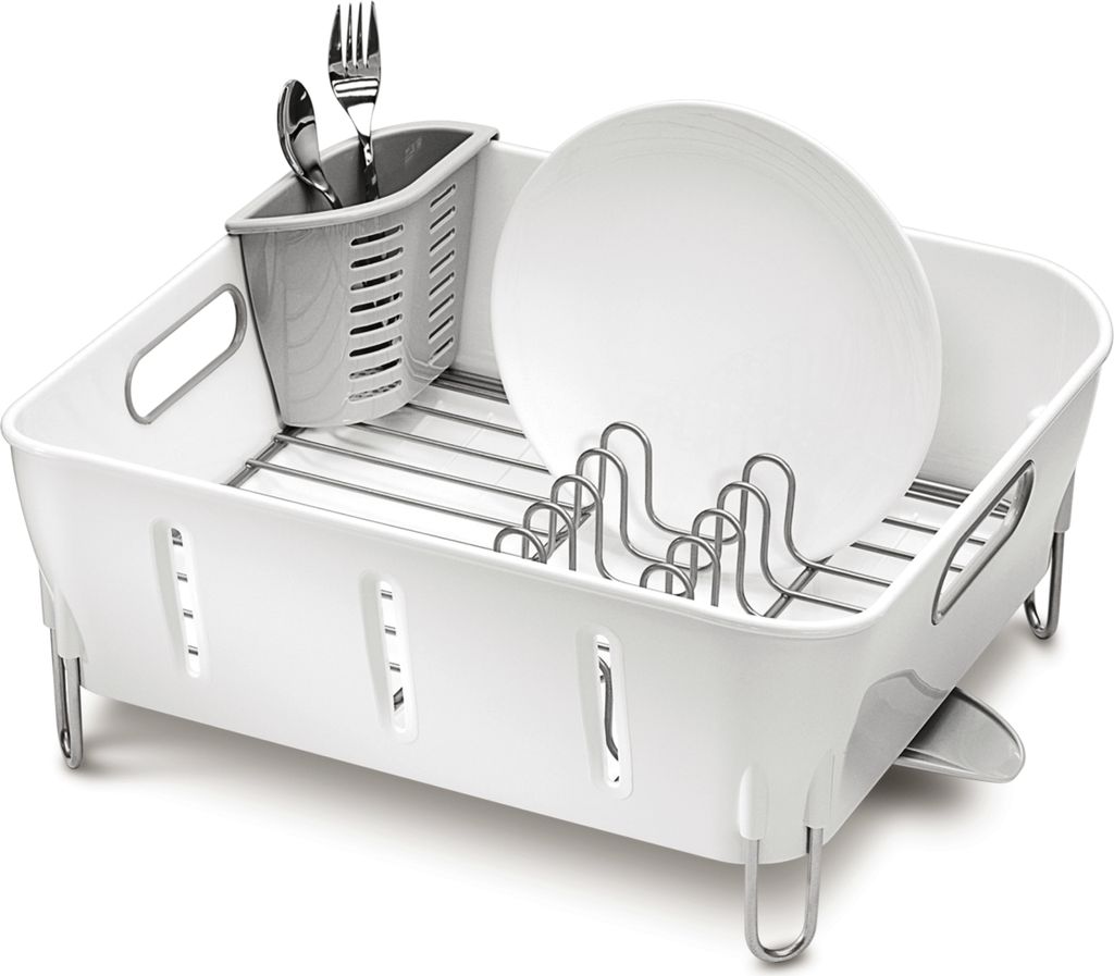simplehuman Kompaktes Abtropfgestell, weiß - 37.0 x 32.6 x 17.2 cm; KT1104