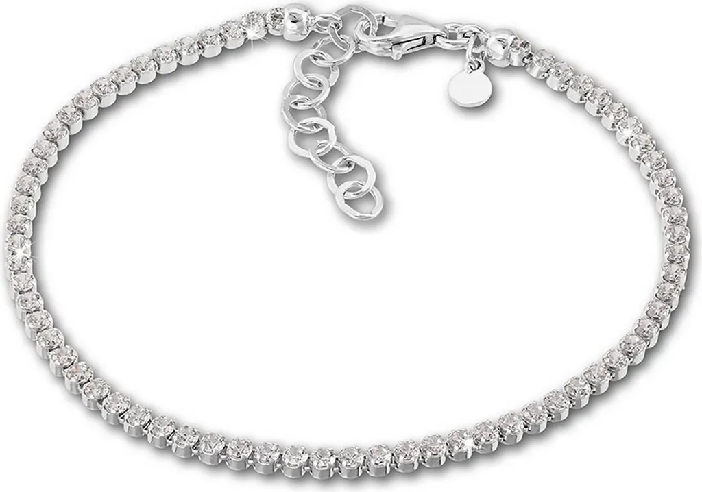 Bracelet Femme Scintillant en Argent 925 avec Zirconium Blanc 18-21cm