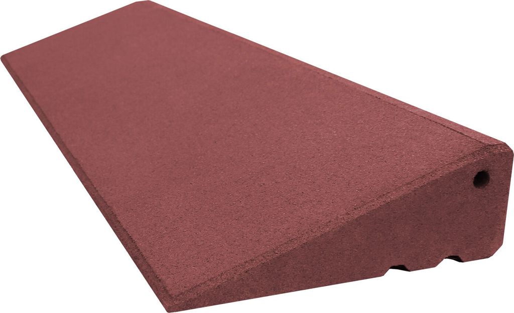 Bordsteinrampe Pro 95 mm hoch aus Gummigranulat hochverdichtet Auffahrrampe Türschwellenrampe LxBxH 1000 x 280 x 95 mm rot