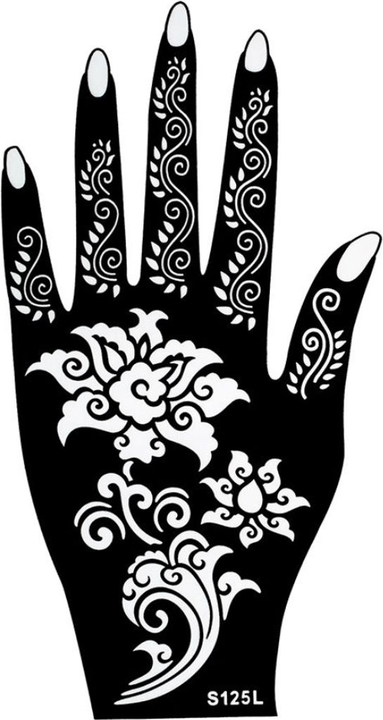 Henna Tattoo Schablone für die Linke Hand