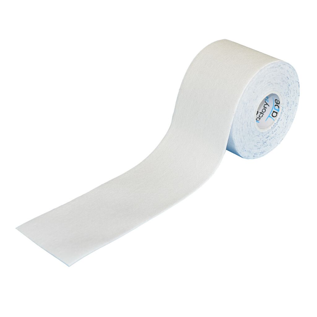 Tapefactory24 Getting Started Kinesiologie Tape 5cm x 5m weiß, Tapes Taping Klebeband Tapeverband Bandage wasserfest