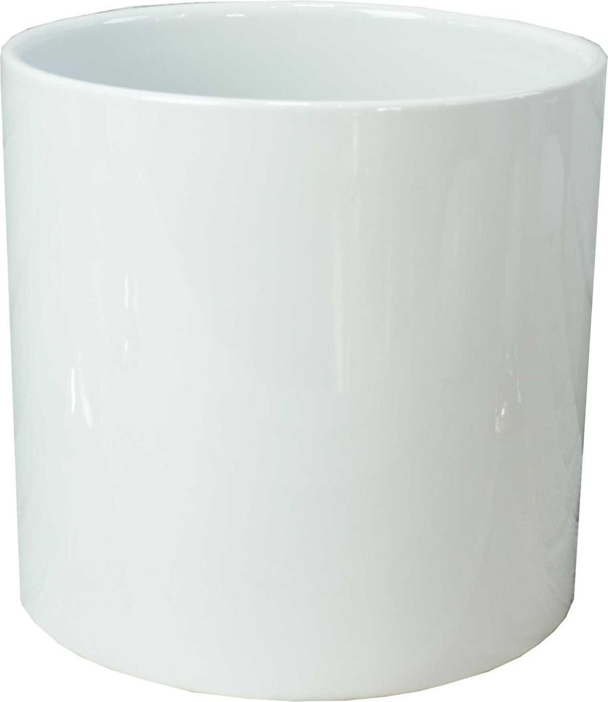Doniczka ceramiczna osłonka biała walec H22 Zdjęcie produktu 