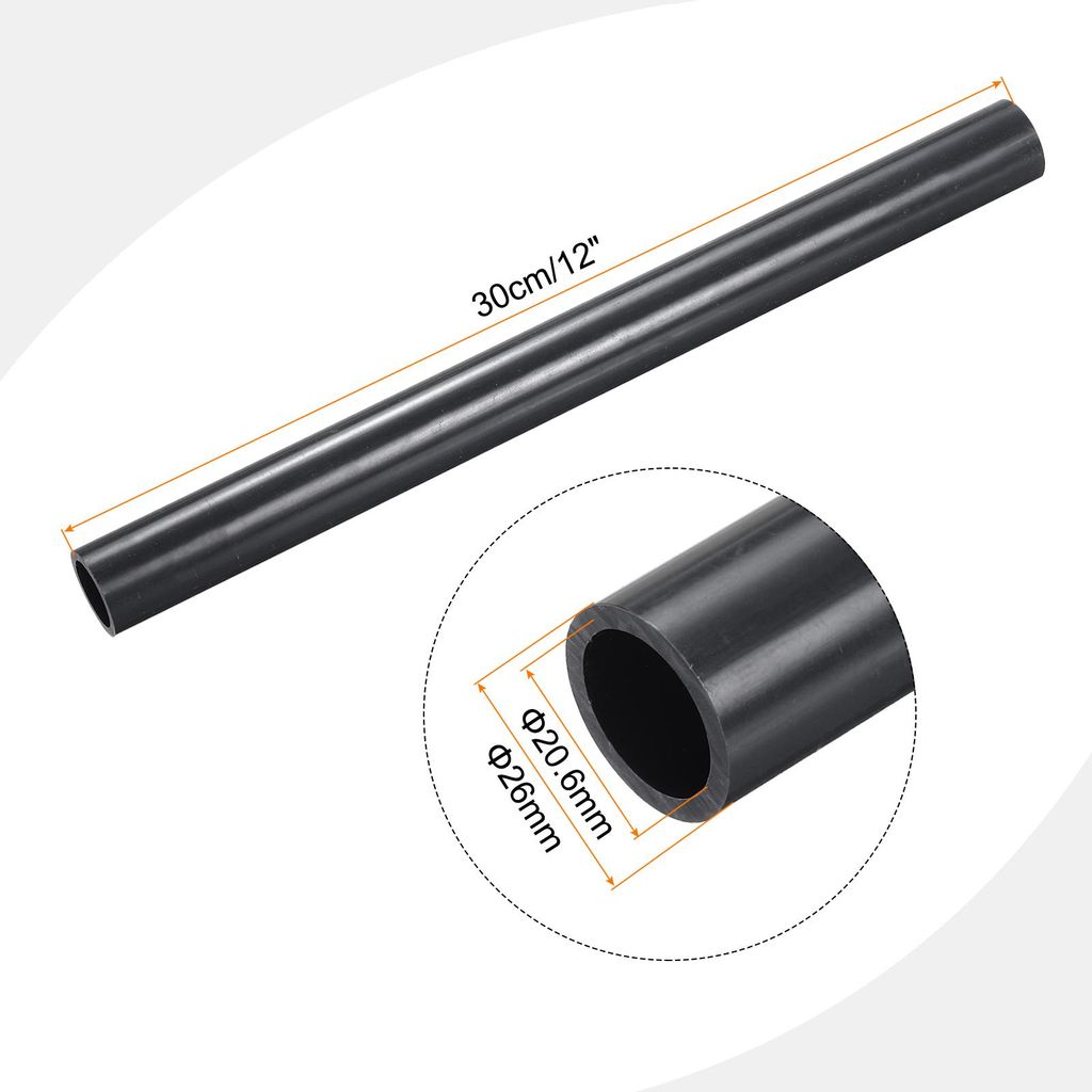 PVC Rohr, Durchmesser 20.6mm L?nge 300mm Rund Kunststoffrohr fš¹r Garten, Aquarium, Wasserleitung, Kabelkanal, lš¹ftungsrohr£šTiefgrau£