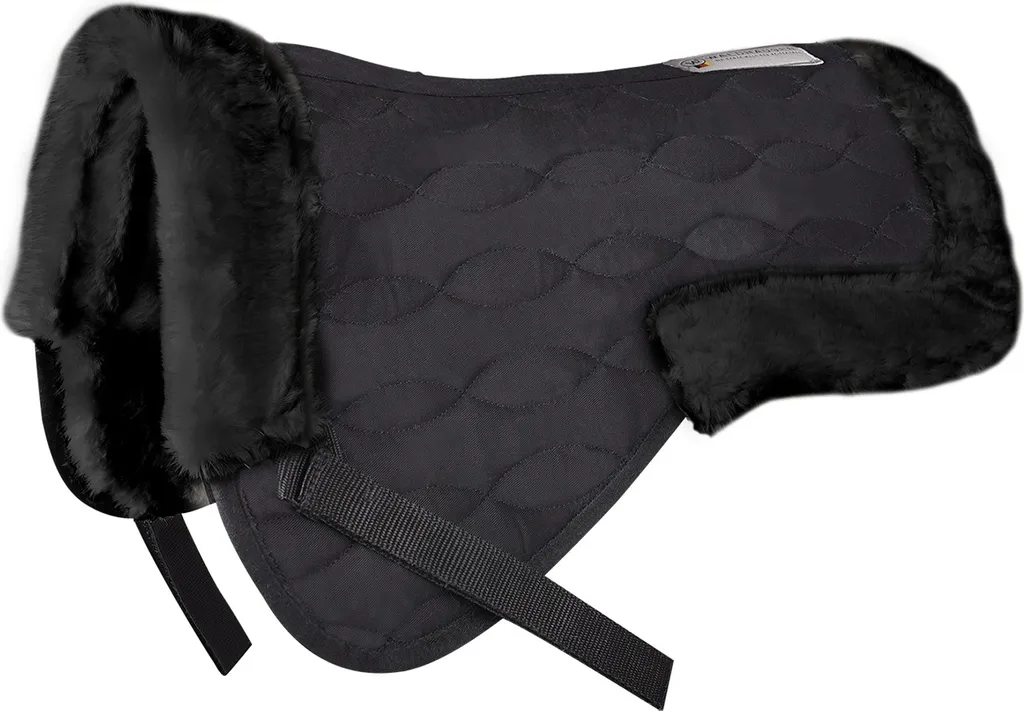 Tapis de selle anti-frottement poney noir - Mouton synthétique doux