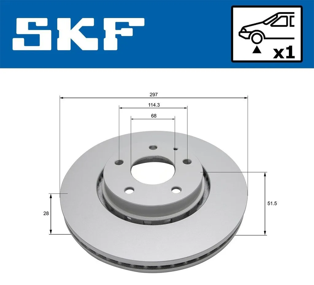 Disque de frein avant SKF anti-vibration 297 mm pour MAZDA CX-5 KE GH