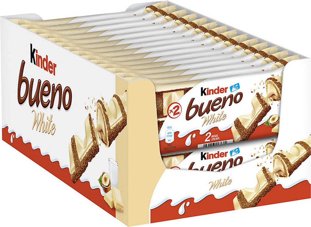 kinder bueno tavoletta di cioccolato bianco 30x 2 tavolette Immagine del prodotto 