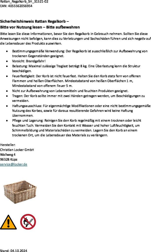Kobolo Rattankorb Regalkorb Aufbewahrungskor eckig Rattan Produktbild 9