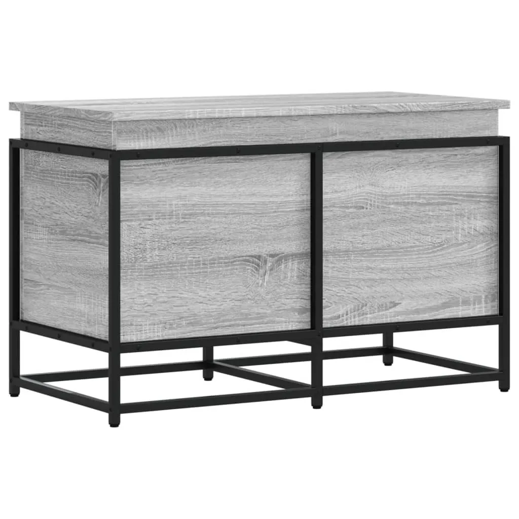 vidaXL Boîte de rangement Gris Sonoma avec couvercle - 80x40x51,5 cm