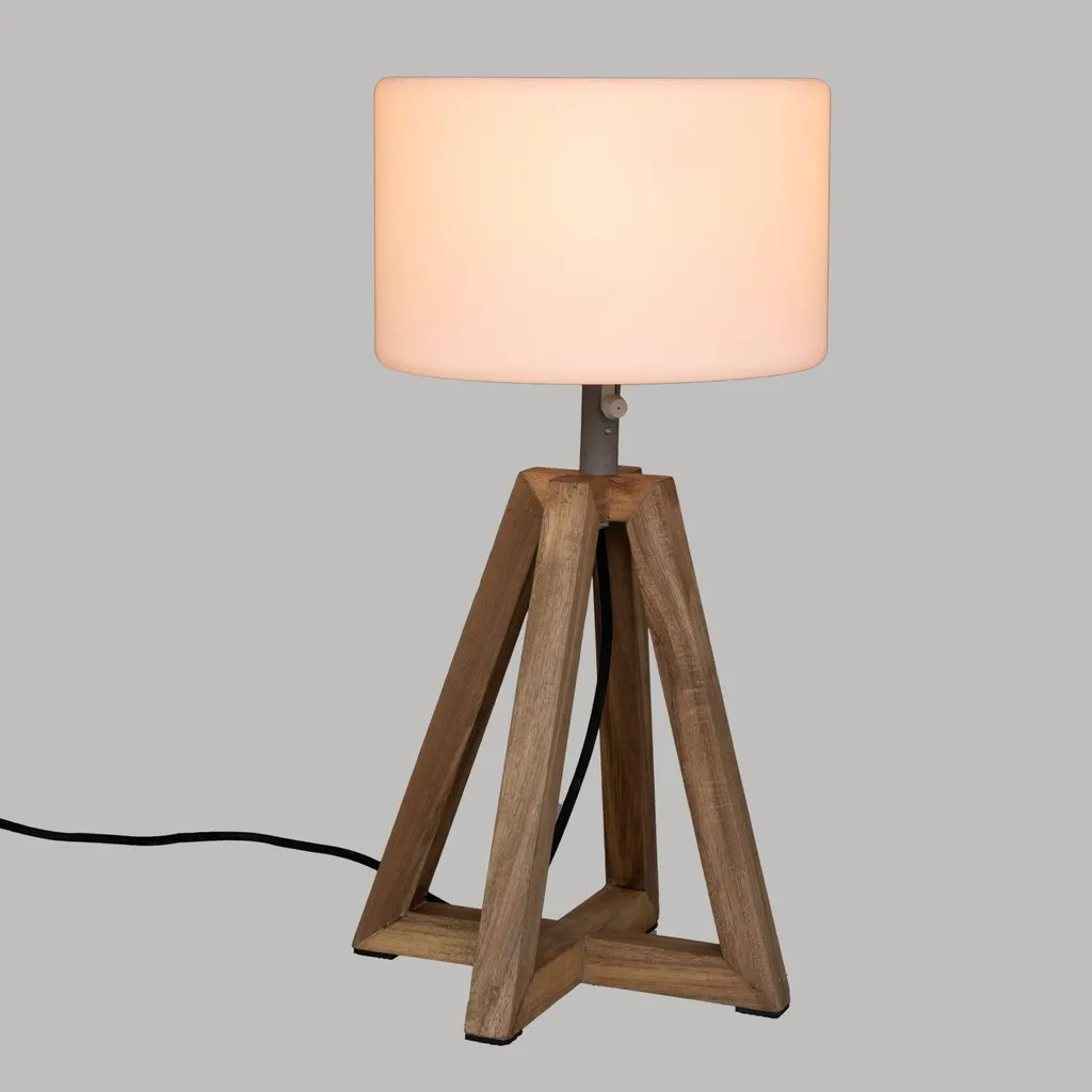 Lampe Matia en acacia résistant aux intempéries, éclairage 58 cm - 2