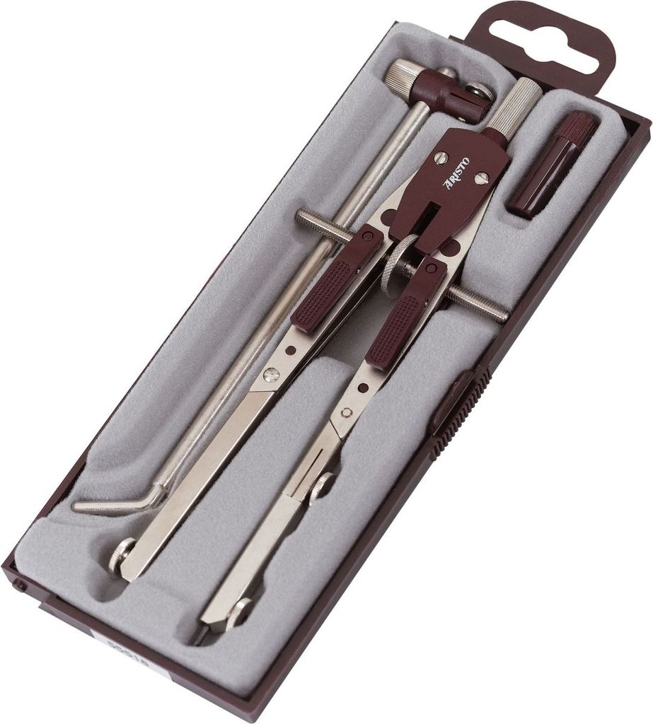 Schnellverstellzirkel max. 640mm Länge: 170mm weinrot/silber Packung mit 5 Stück