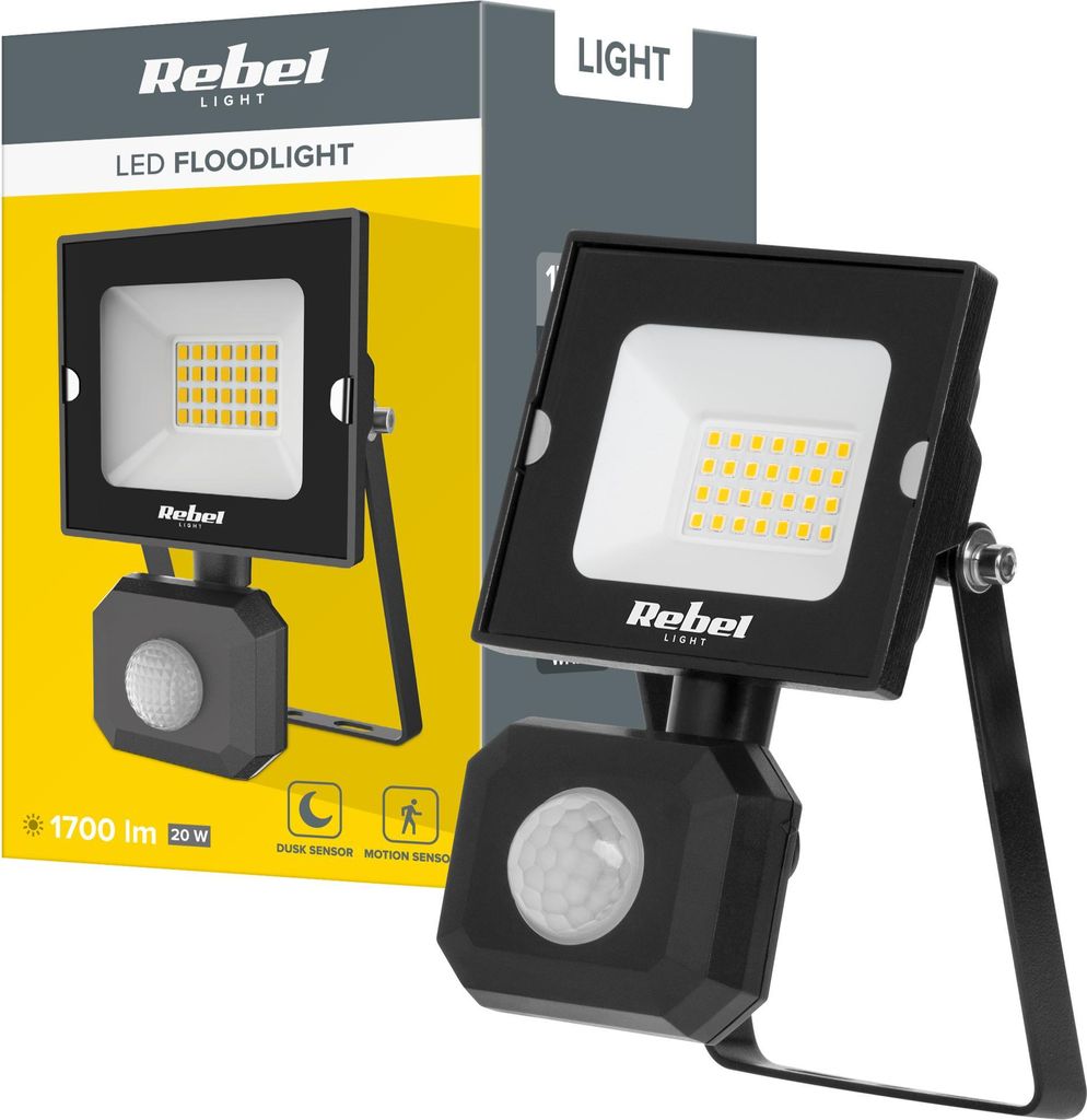 LED Außenstrahler 20W mit Sensor 4000K IP44