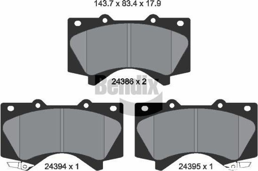 BENDIX Braking BPD2145 Bremsbelagsatz, Scheibenbremse OE 0446502440 kompatibel mit Land Cruiser, Tundra