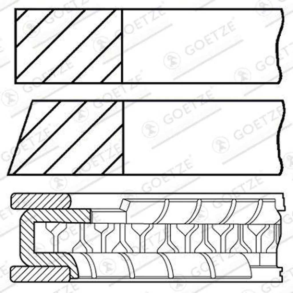 Segments de piston GOETZE 08-527000-00 pour Nissan Almera et Serena