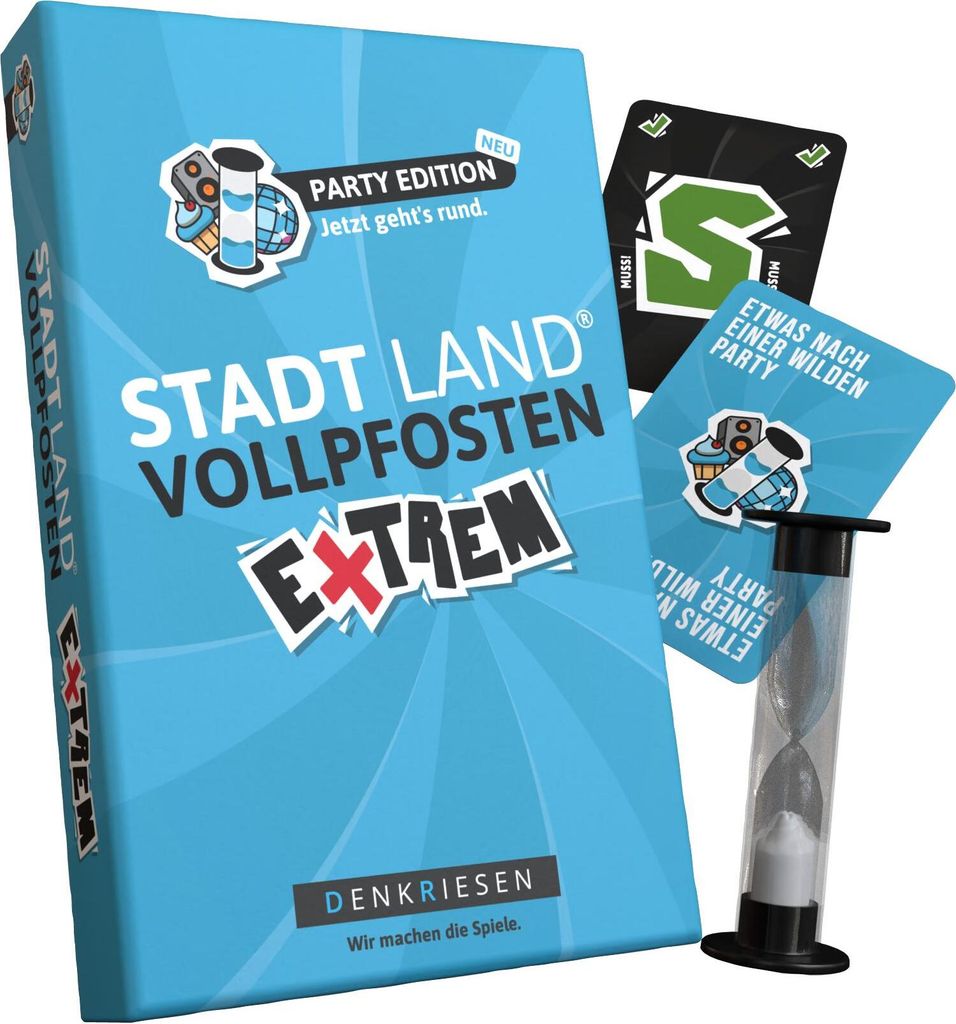 Denkriesen Stadt Land Vollpfosten Party Edition – ''Jetzt geht's rund.'' | Extrem
