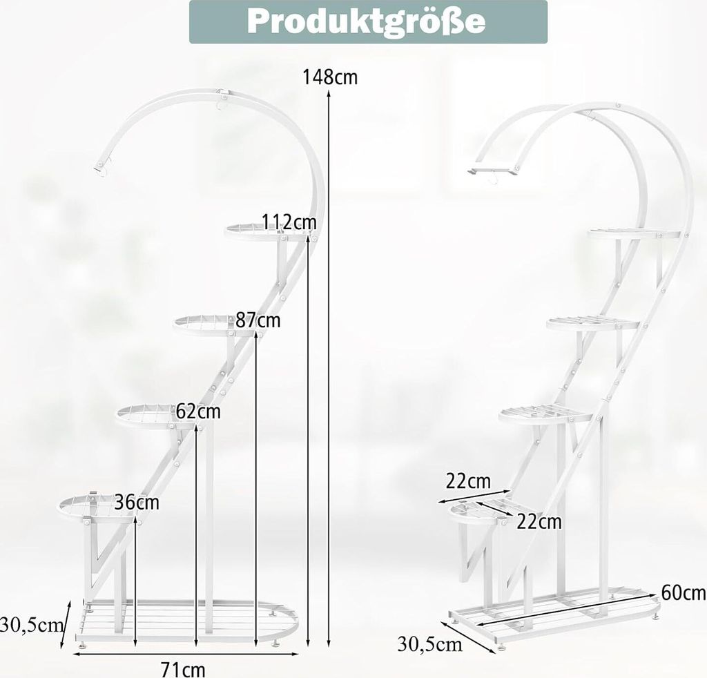 GOPLUS 5-stufiger Blumenständer Metall-Pflanzenständer in Produktbild 5