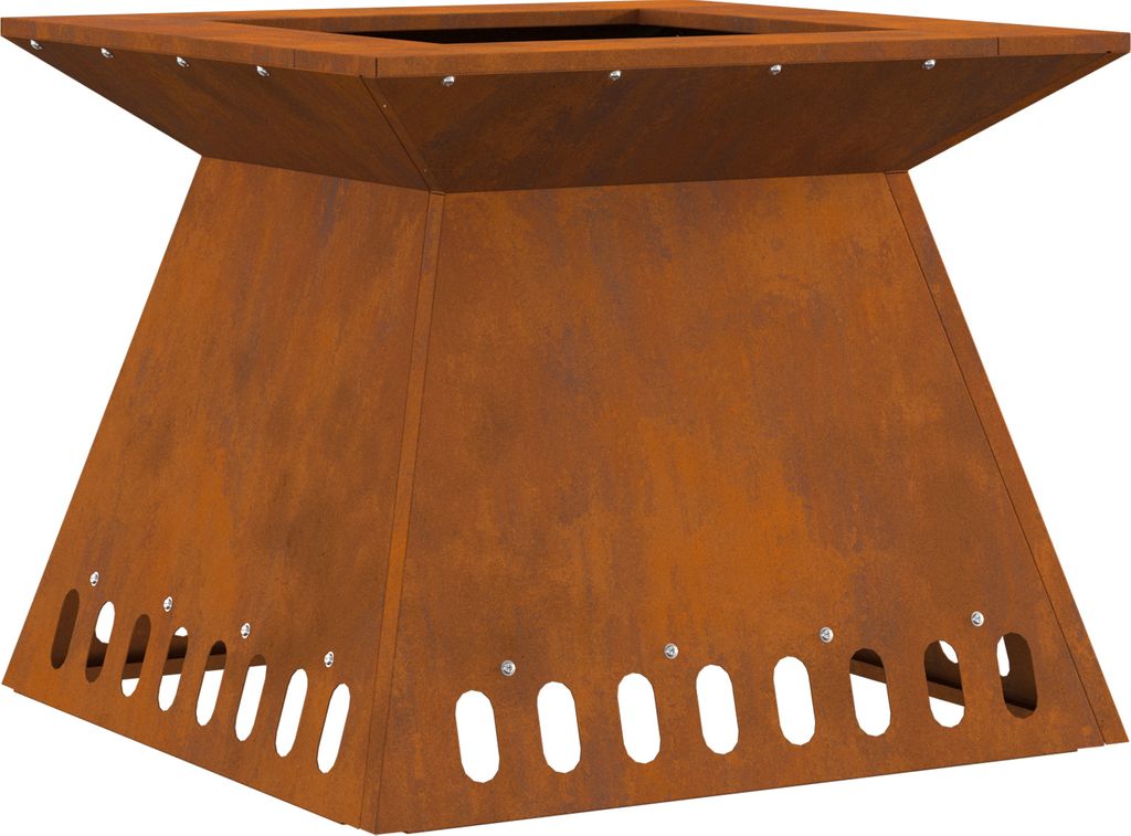 Möbel Feuerstelle 48x48x40 cm Cortenstahl - Feuerkörbe & - schalen Neu13999