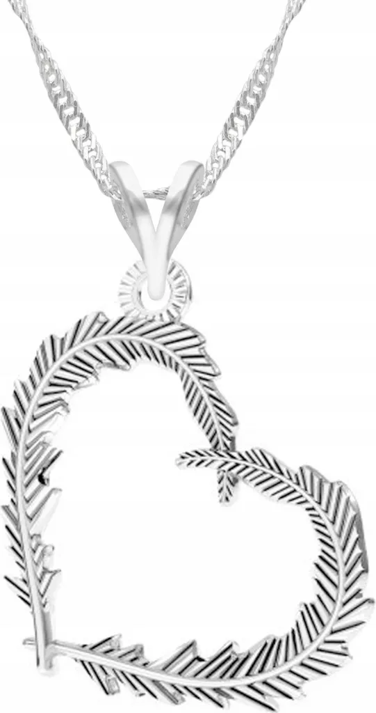 Regalo Donna: Collana con Piuma e Cuore in Argento 925