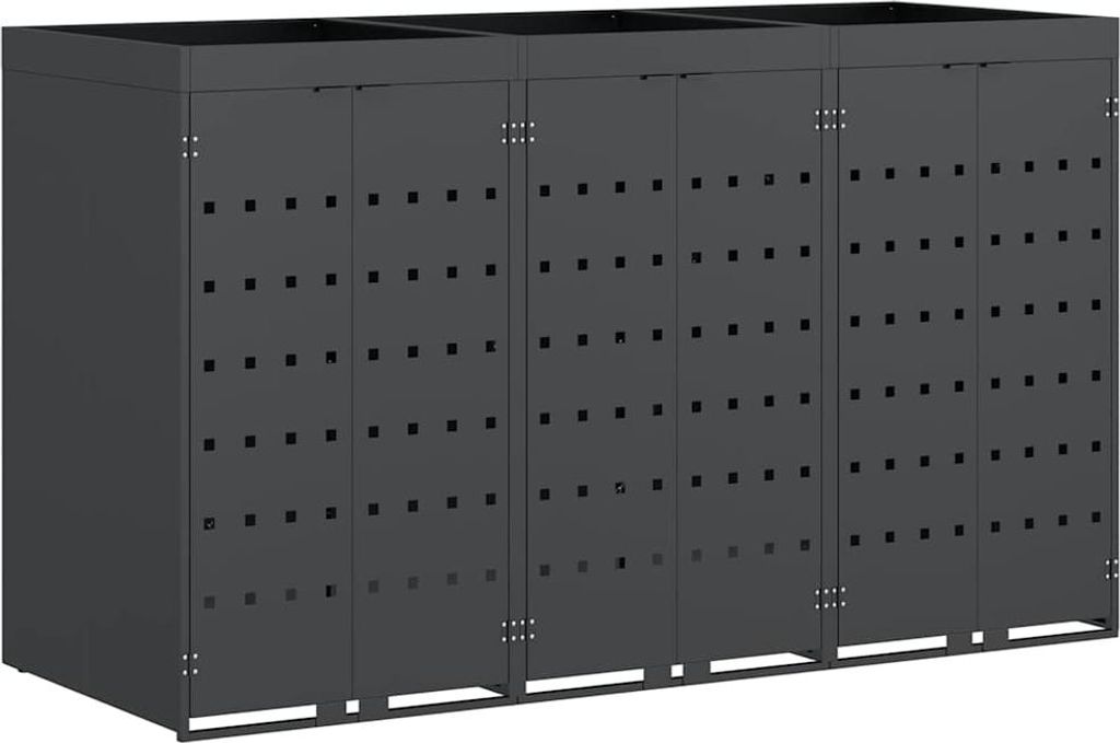 vidaXL Carrello portarifiuti per 3 contenitori antracite Immagine del prodotto 