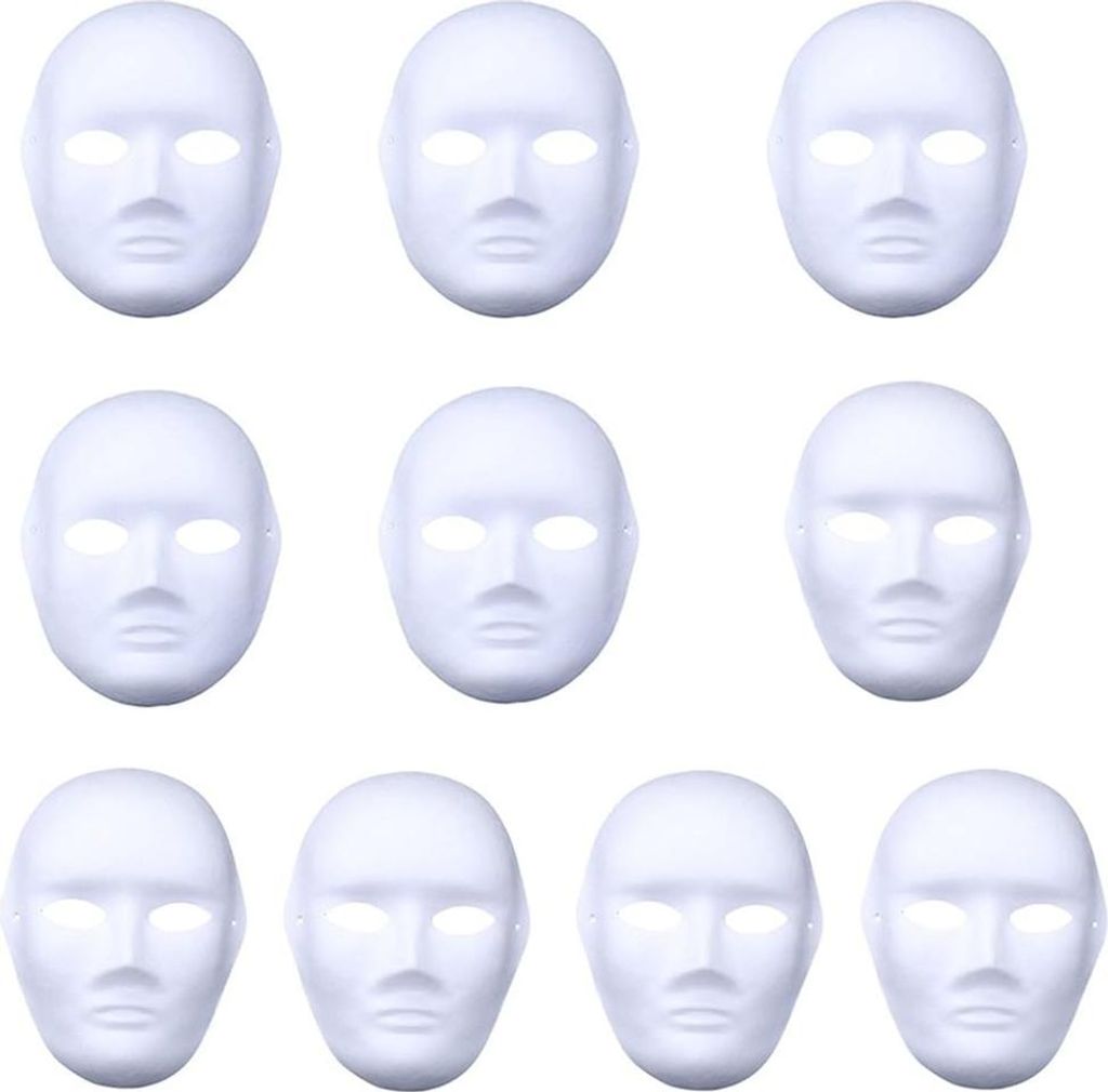 meioro DIY Weißes Papier Maske - Zellstoff Blank Handgemalte Persönlichkeit Kreative Freie Design
