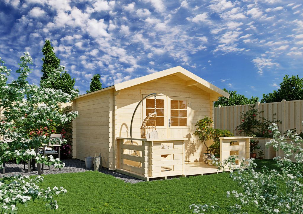 Gartenhaus Vernon IV 3,00x3,00 m - inklusive Terrasse und langlebigem EPDM-Dach