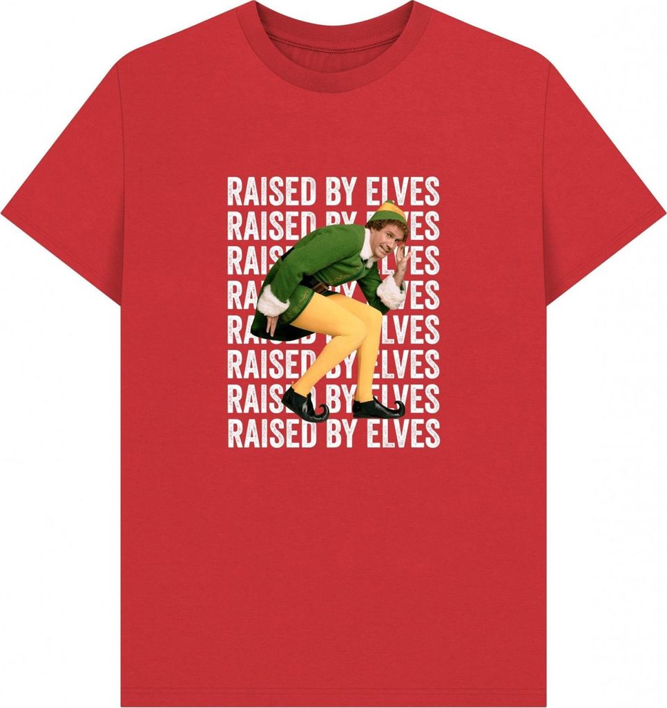 Elf - "Raised By Elves" T-Shirt für Herren/Damen Uni PN2035 (XL) (Rot)