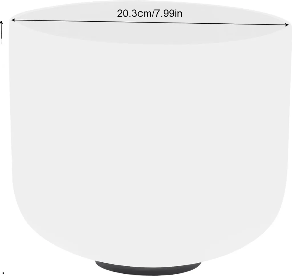 Bol Chantant en Cristal de Quartz Blanc - Diamètre 203 mm, Hauteur 153 mm
