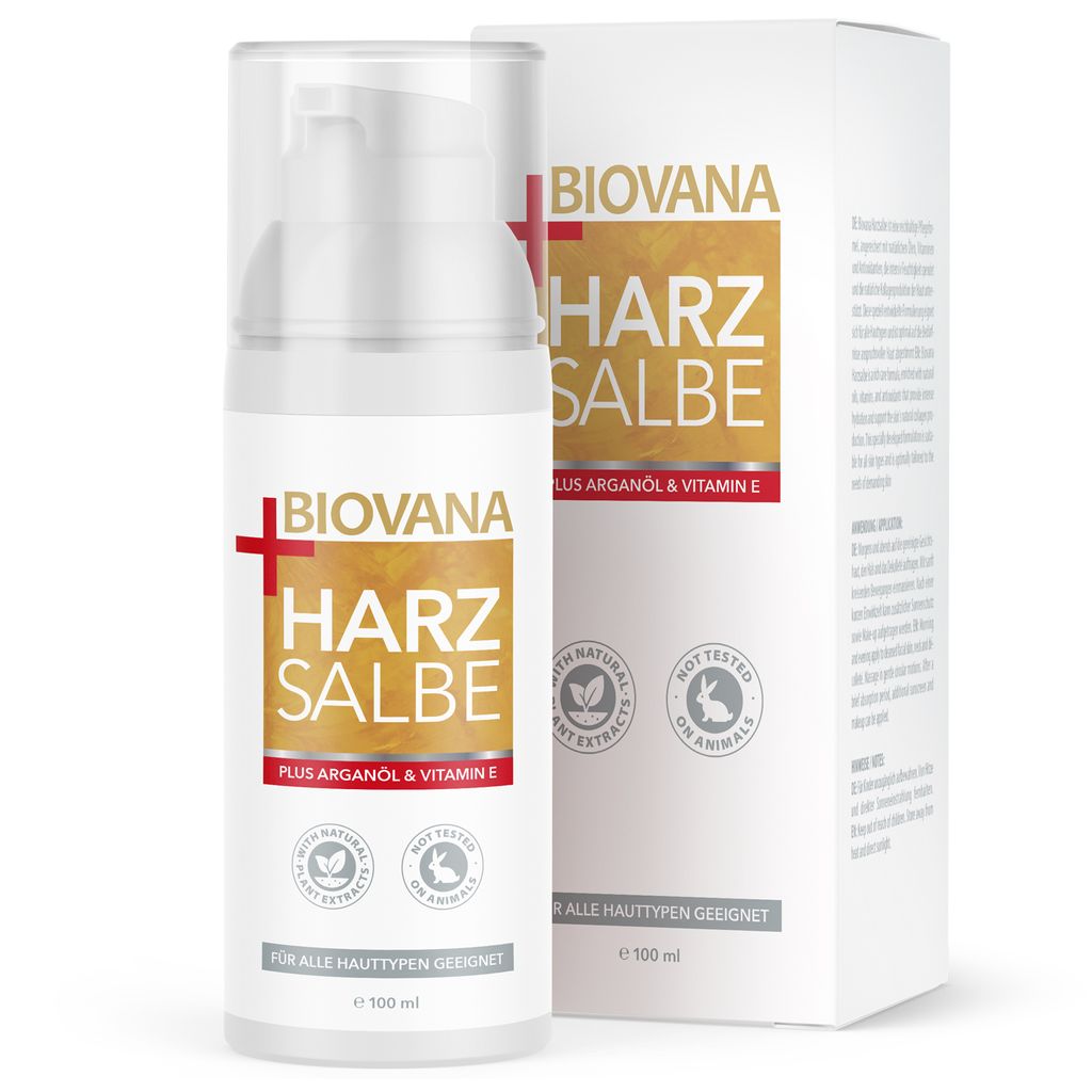 BIOVANA Harzsalbe Plus | feuchtigkeitsspendene Creme | für alle Hauttypen | 100 ml Inhalt