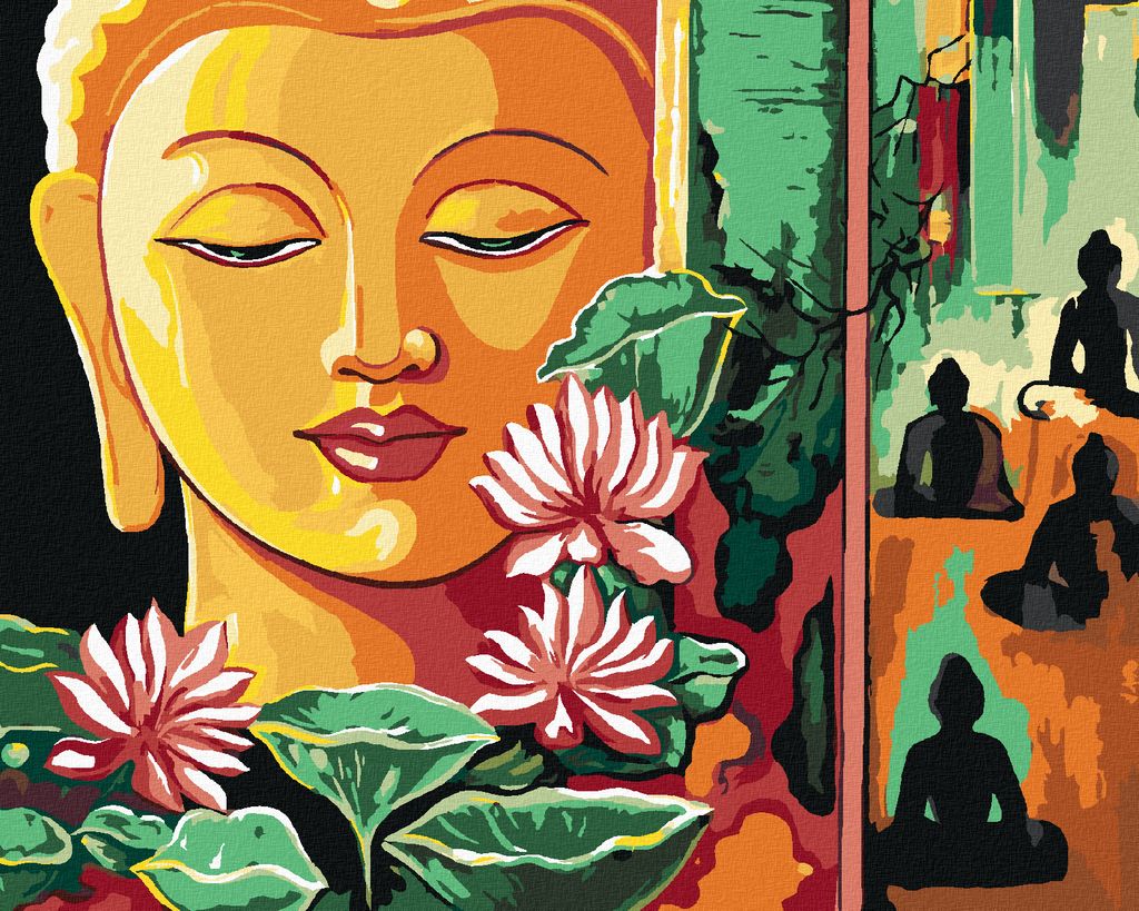 Zuty - Malen nach Zahlen - ASIEN BUDDHA, 40x50 cm, mit Keilrahmen (bereits gespannt)