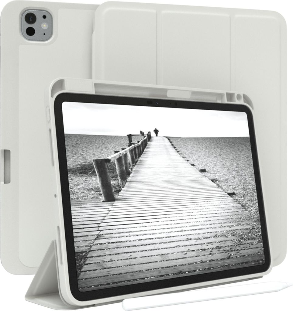 EAZY CASE Smartcase mit Stifthalter für Apple iPad Pro 11 (2024) Hülle mit Stifthalterung, Tablet Cover aufstellbar 11 Zoll in Grau