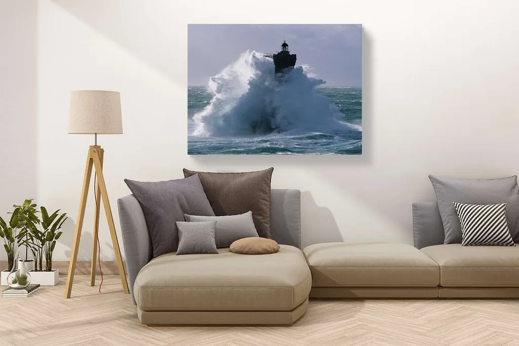 Tableau Toile Phare dans la Tempête - Impression Qualité Jean Guichard - 3