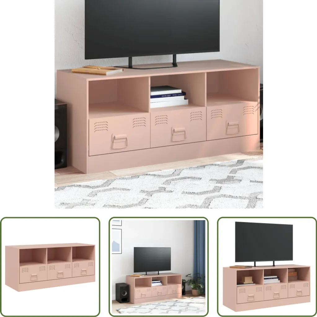 Mobile Porta TV Rosa Design Acciaio 99cm | The Living Store Online