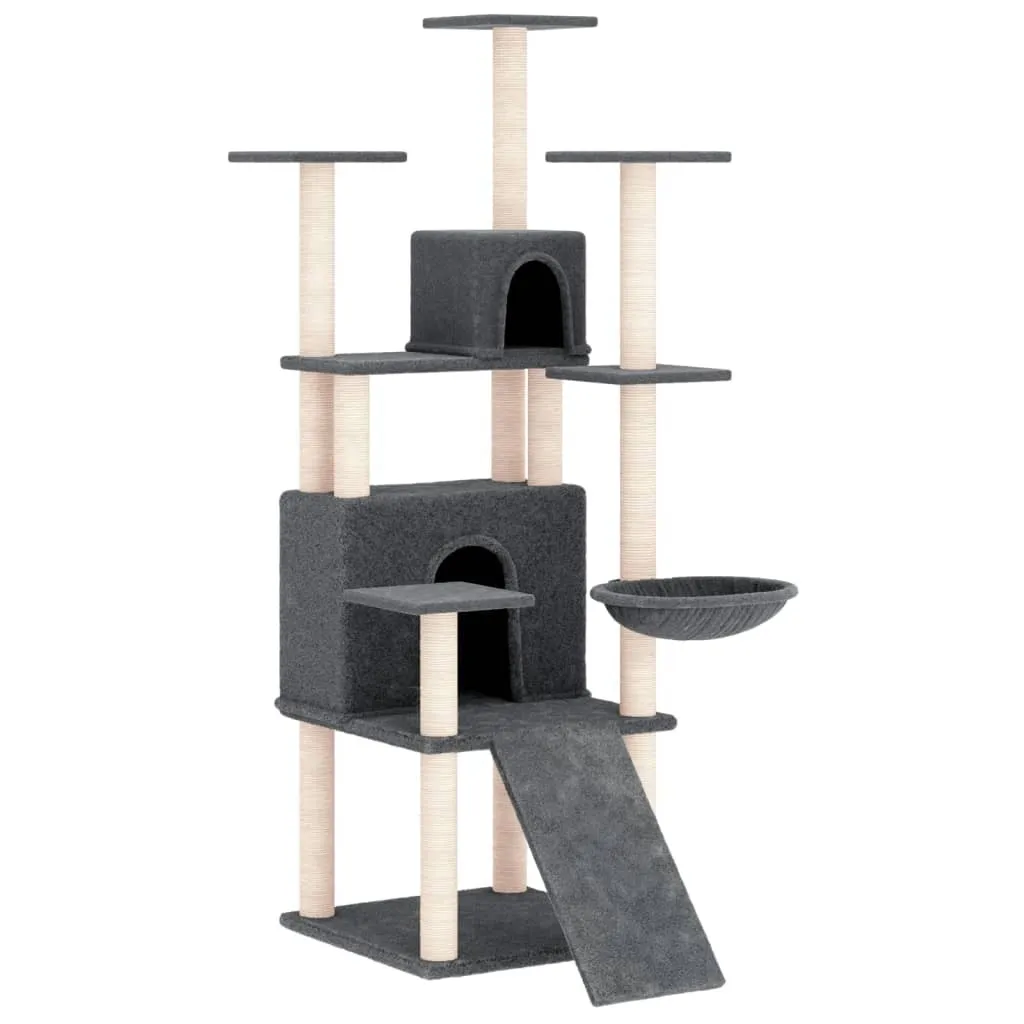 vidaXL Tiragraffi in sisal Grigio scuro 154 cm