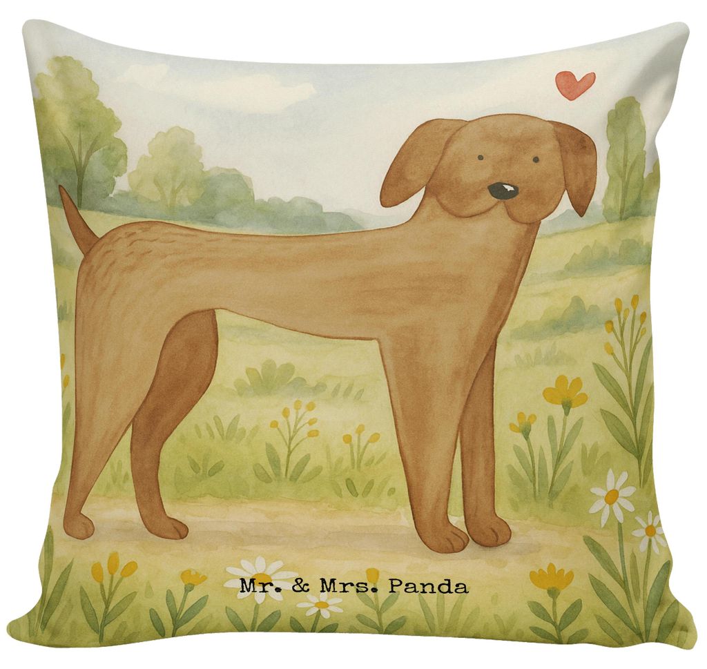 Mr. & Mrs. Panda Dekokissen Hund Dogge Design - Weiß - Geschenk, Deko Kissen, Hundemotiv, bedruckt, 40x40, Hunde, kuschelkissen, Herz, Deutsche, f...