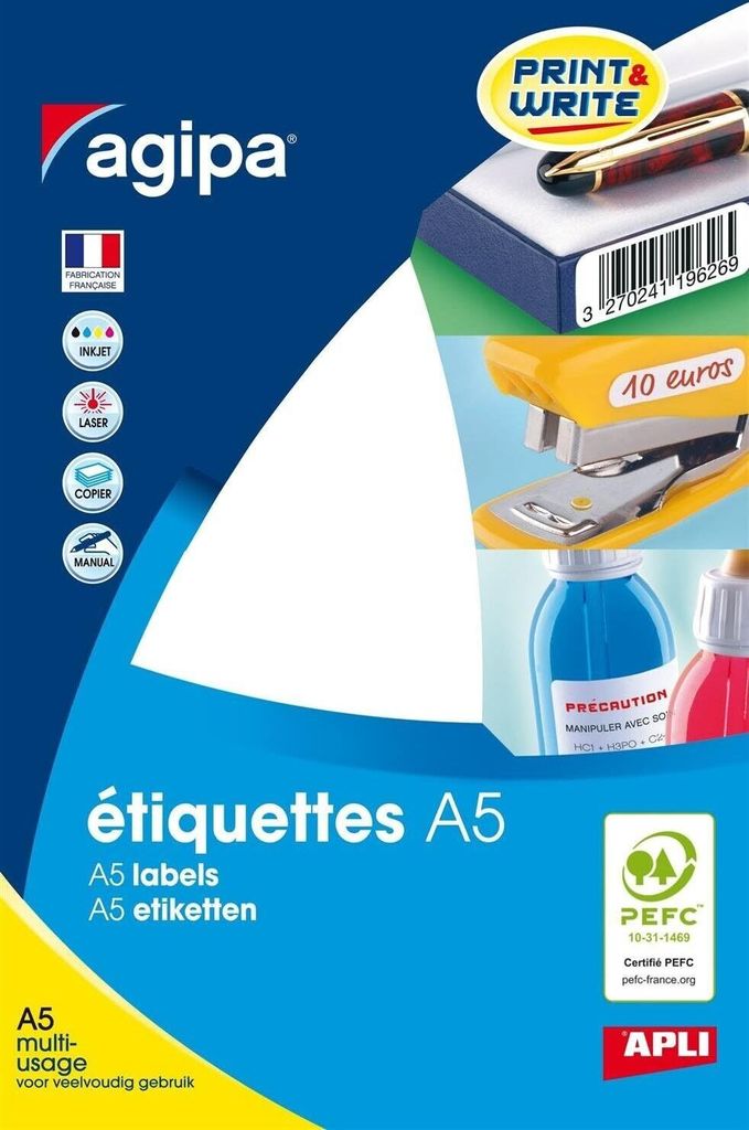 agipa Universal Etiketten 105 x 148 mm weiß