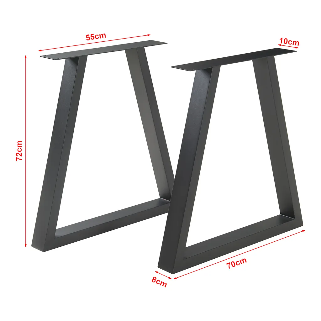 Support table Lyngby anti-vibration acier noir 72 cm pour meuble stable