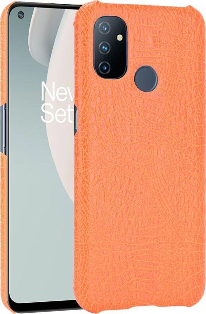 Mobigear Croco OnePlus Nord N100 Hülle Hardcase Backcover - Orange