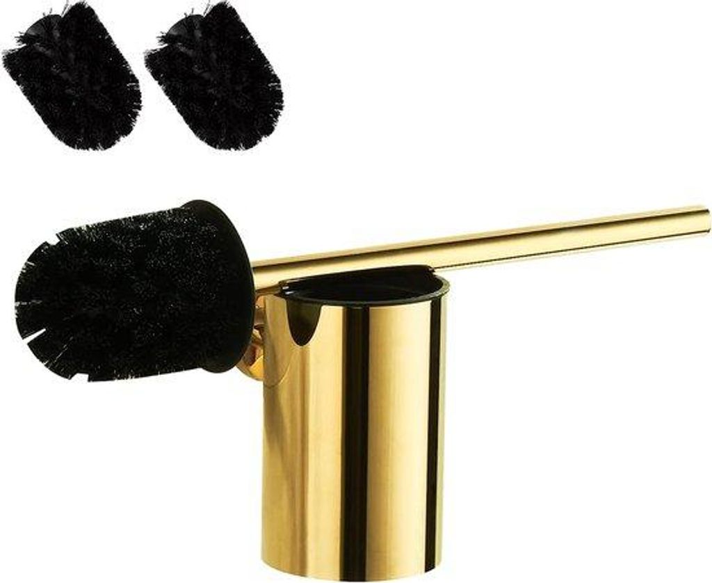 Goldene Toilettenbürste, Edelstahlhalter, Bad