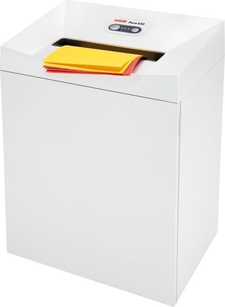 HSM Pure 530 Aktenvernichter mit Partikelschnitt P-4, 4,5 x 30 mm, bis 16 Blatt, weiß