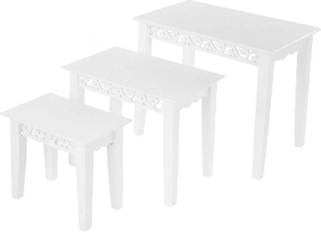 Beistelltischset Romantic 3tlg. MDF Weiß
