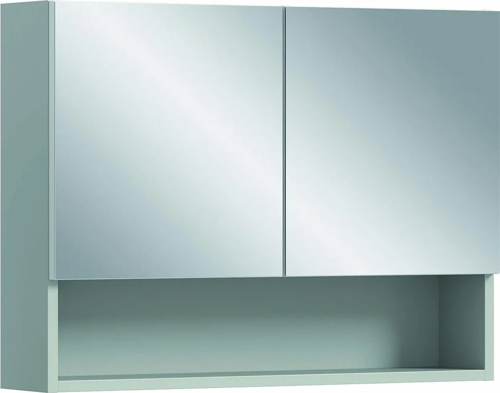 Armadietto Specchiera Bagno Copa Grigio Moderno - 2 Ante 1 Vano