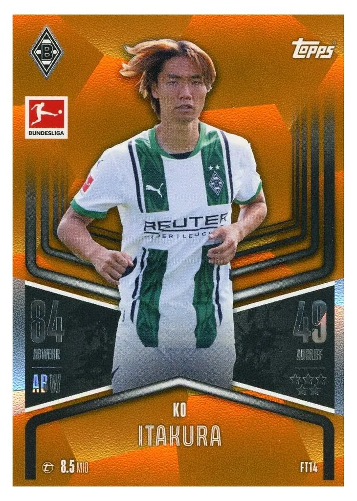Carte Foot Ko Itakura Flex Tech 2024-2025 Numérotée 25/25 Orangen