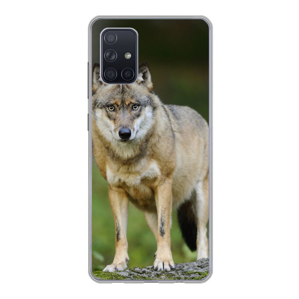 MuchoWow Handyhülle Schutzhülle Hülle für Samsung Galaxy A51 Wolf - Asien - Pflanzen Silikon Softcase Handy Hülle - Schutzabdeckung