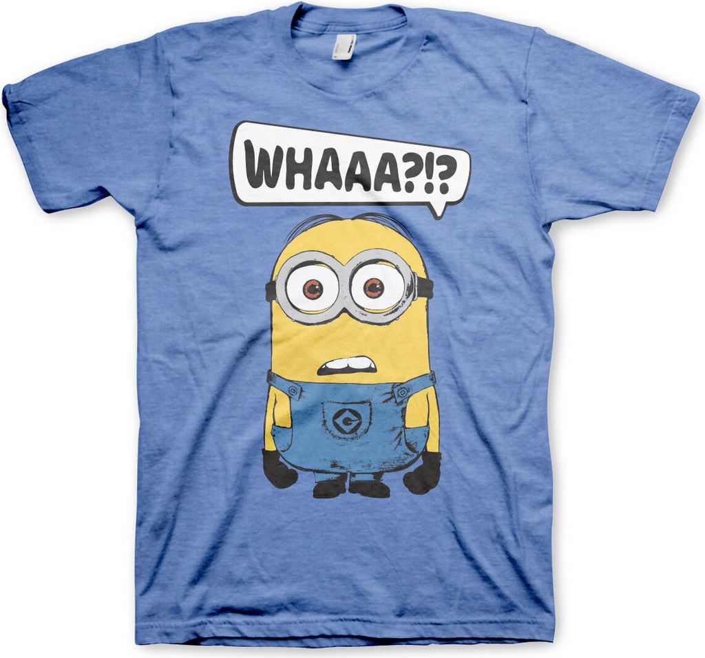 Minions - Whaaa?!? T-Shirt - Medium - Blue-Heather