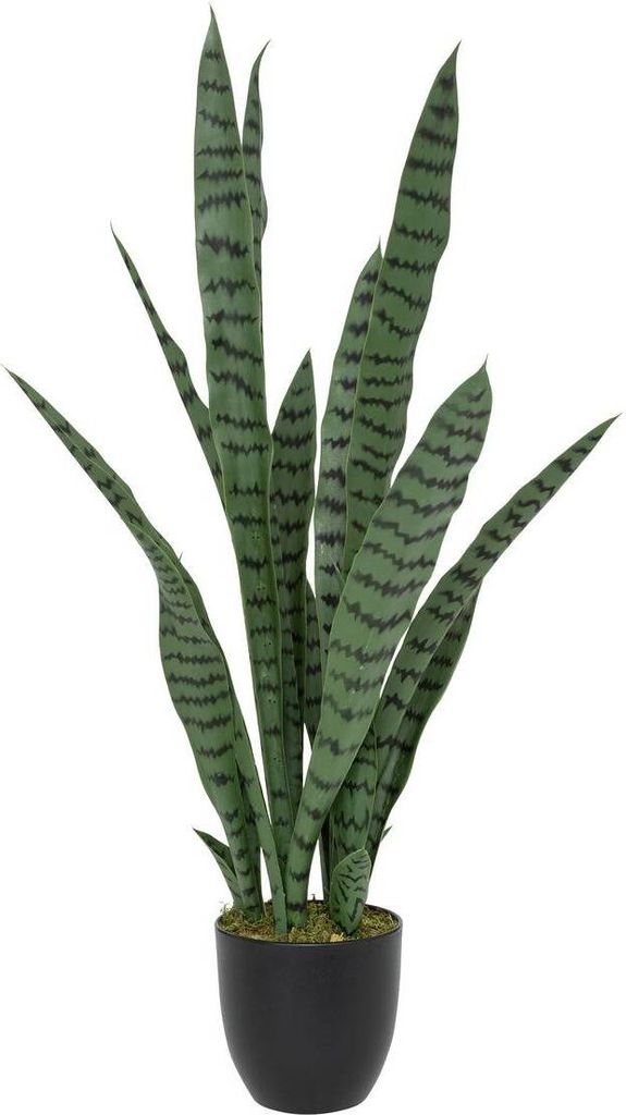 Kunstpflanze sansevieria toby pot schwarz h90cm - Atmosphera créateur d'intérieur