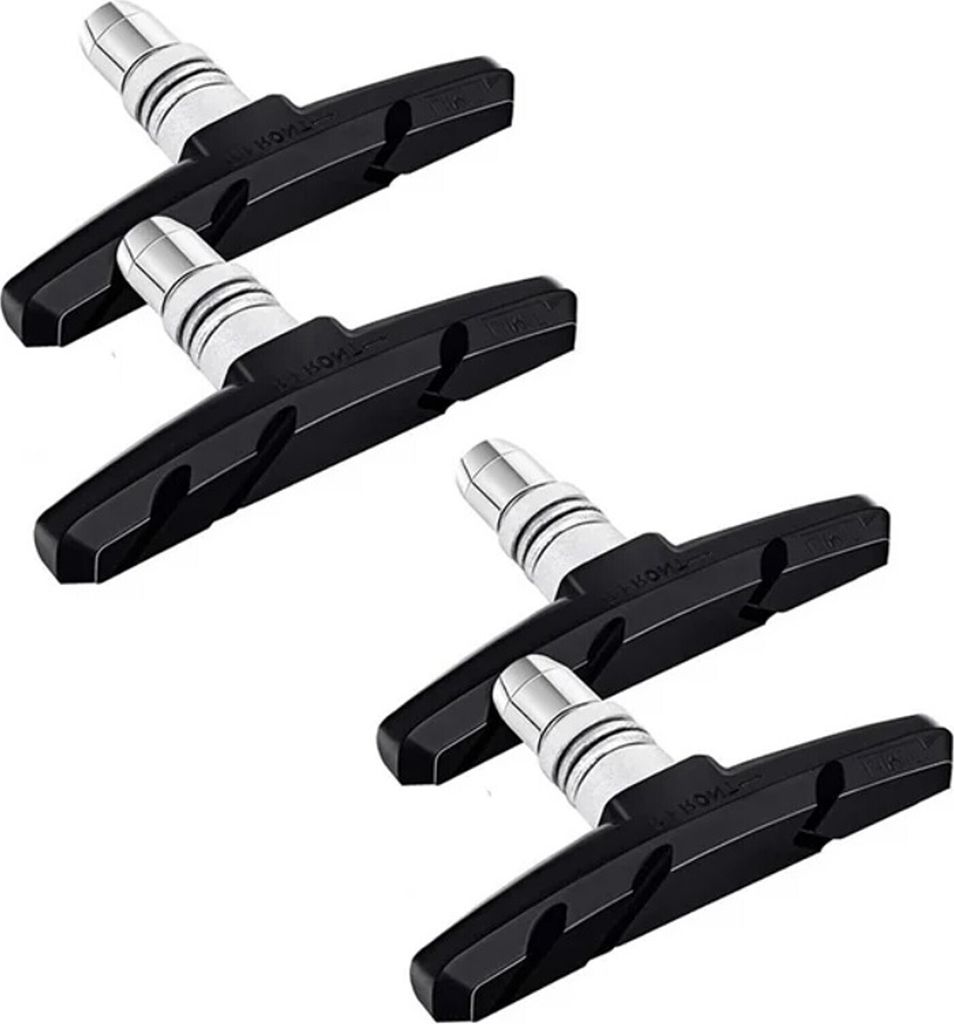 4 Stück Fahrrad Bremsen Set für Shimano | 2 Paar Bremsschuhe schwarz für das Fahrrad | V-Bremse 70mm V-Brake symmetrisch | Bremsbeläge | Bremsg...